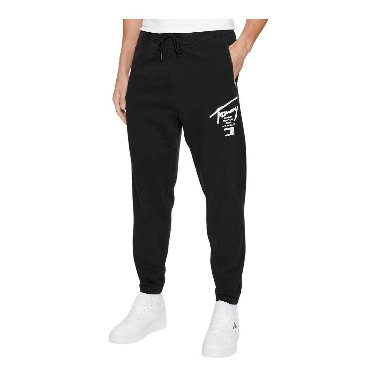TOMMY HILFIGER SPODNIE DRESOWE MĘSKIE TJM REG ZIP SPRAY SWT PANT